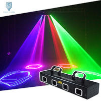 Nightclub 150 mW RGB 4 Head Home Party DJ Bar Disco Laser Light Projector